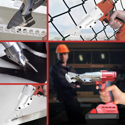 Cordless Metal Shear For Heavy Duty Cutting Of Leather Stainless Steel Iron PVC Carpet Cardboard And Steel Sheets With A 360 Degree Pivoting Head Battery Not Included Portable And Easy To Handle