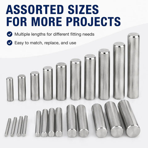 304 Stainless Steel Dowel Pin Set 5mm Diameter 5mm To 120mm Length Built To Last Heavy Duty Precision Ground Pins for versatile projects