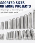 8mm Diameter 304 Stainless Steel Dowel Pin Set 8mm To 120mm Lengths Corrosion Resistant Pro Grade Built To Last With Precision Ground Smooth Surfaces