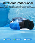 Cordless Inground Pool Vacuum Robot For Floors Walls Waterline Drain Cleaning 2150 Sq Ft Coverage with Ultrasonic Radar