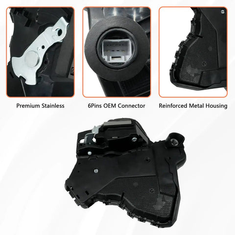 Front Right Passenger Side Door Lock Actuator Motor For Toyota And Lexus Fits 4Runner Tundra Camry RAV4 Sequoia Sienna Scion tC xB xD Models Replaces 69030-06200 69030-0C050 69030-42230 with premium stainless, 6Pins OEM connector, and reinforced metal housing