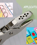 Close-up of Handheld 6mm Circle Hole Punch Single Hole Puncher Metal Craft Punch Tool with Handy Non Slip Grip 8 Sheets Capacity