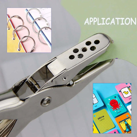 Close-up of Handheld 6mm Circle Hole Punch Single Hole Puncher Metal Craft Punch Tool with Handy Non Slip Grip 8 Sheets Capacity