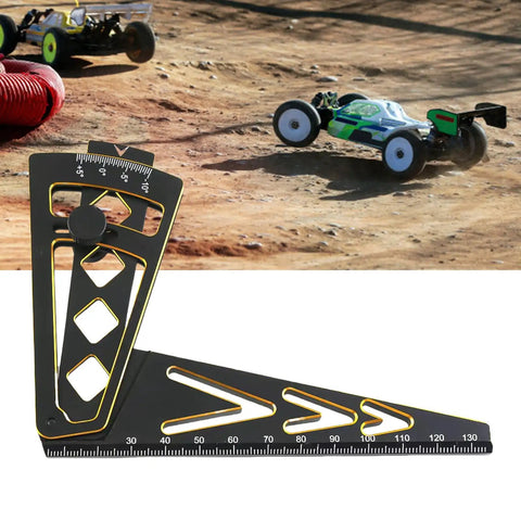 Adjustable Aluminum Camber Gauge And Wheel Rims Height Measuring Tool For One Tenth, One Eighth, And One Seventh Scale RC Cars