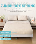 Rock Solid King Size Box Spring With Seven Inch Steel Bed Base Foundation and Dust Resistant Fabric Cover For Silent Nightly Rest and Quick Setup With Pro Grade Structural Support Inside in a modern bedroom setting with a neutral palette.