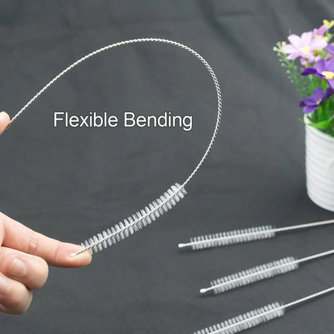 Flexible bending of 4 Pack Extra Long Straw Cleaning Brushes For Reusable Mugs, 11.8 Inch Long Cleaners.
