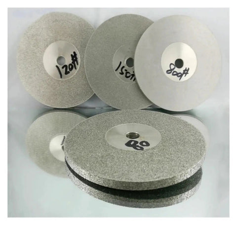 Double Sided Lapidary Diamond Grinding Disc Wheel 100mm Four Inch Diameter Ten Millimeter Thickness Pro Grade Ceramic Alloy set
