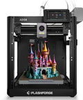 4 Color 3D Printer With Intelligent Filament System printing colorful castle with auto leveling, all metal CoreXY design.