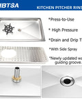 Glass Rinser For Espresso Cups And Milk Pitchers With Adjustable Spray Head Fast Rinse Drip Tray Drain Stainless Steel Sink Mount