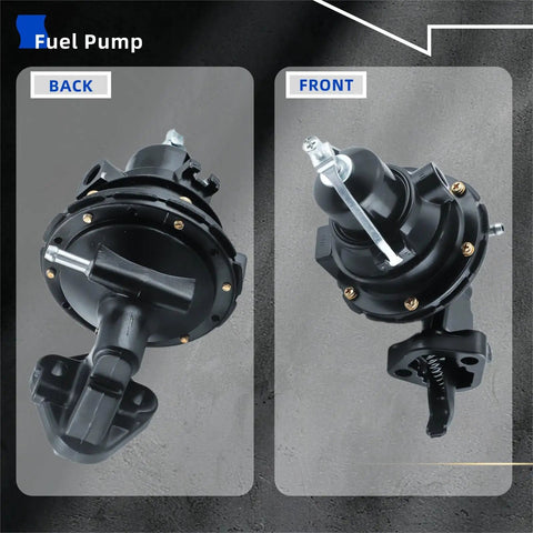 Back and front view of Beefed Up Marine Fuel Pump For Sterndrive Engines 2.5L 3.0L 3.7L Replaces 42725A3 861676A1
