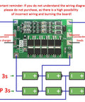 Built Tough 18650 Li Ion Battery Protection Circuit Board With Auto Balance 3s 60a Massive Discharge 10a Quick Charge showing wiring diagram and connections.