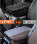 Subaru Outback Center Console Cover 2020-2026 Custom Fit Armrest Pad Protector showing before and after installation view.