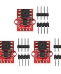 AITRIP air pressure sensor module board, red breakout, 3 pcs with VCC OUT SCK GND pins and header pins
