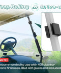Universal Golf Cart Windshield Retaining Clips Set Of 2 For Top Windshield Slip On Wrap Around Clamps visible on golf cart