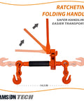 Heavy Duty Folding Handle Ratchet Load Binder 2-Pack For 5/16-3/8 Inch Grade 70 Chains, 7,100 LBS Working Load Limit, DOT SAE Compliant