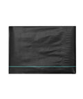 Heavy Duty 4x100 Ft Woven Weed Barrier Landscape Fabric, black, folded, showing texture, outdoor grade for landscaping and driveways.