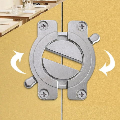 Say Bye To The Wiggle Heavy Duty Zinc Alloy Table Top Connectors With Secure Latch, close-up view on yellow panel.