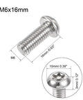 M6x16mm Torx Security Pan Head Machine Screws In 20 Piece Set Premium 304 Stainless Steel Fasteners showing detailed measurements and design.