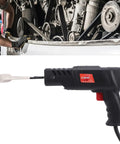 Heavy Duty Magnetic Induction Heater With 2.5KW Power Cracks Loose Rusted Bolts To Red Hot In 25 Seconds For Quick Nut Bearing Removal No Sweat Workhorse For Every Auto Shop Mechanic, tool showing heating coil in an auto repair setting.