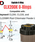 Replacement Viton O Ring For Hayward Pool Chlorinator Lids CL200 CL220 CL220BR CLX200K 2 Pack Chlorine Resistant FKM Seal For Durable Chem Feeder Lid., 2-pack Viton FKM O-rings for Hayward CL200 and CL220 chlorinator lids