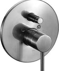 Pressure Balanced Round Shower Mixer With Diverter, Brushed Nickel Finish, two-function valve and easy press diverter button