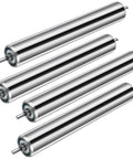 4 Pack 10 Inch Beefy Galvanized Steel Conveyor Rollers With One And A Half Inch Diameter And One Quarter Inch Axle For Roller Stands Woodworking