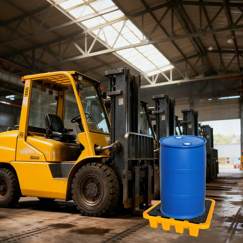 Modular Spill Containment Platform 2000 Lbs Capacity With Drain Outlet And Forklift Pockets Stackable Leakproof Tray