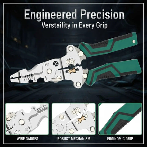 Heavy Duty Wire Stripper With Digital Display And Built In Voltage Tester, high carbon steel pliers with ergonomic grip.