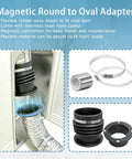 Round To Oval Duct Adapter With Magnetic Coupling For Recessed Dryer Vent Box Hose Connection 4 Inch Dryer Vent Hose Connector seen