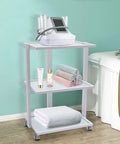Three Tier Beauty Cart On Wheels With Heavy Duty 330 Lb Capacity All Purpose Rolling Trolley Organizer in spa setting
