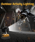 6000 Lumens Cordless LED Work Light With 40W Power And 120 Degree Adjustable Head Low Voltage Protection Compatible With 20V Batteries in action