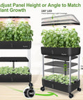 Indoor Hydroponic Garden System With LED Grow Light Dual Tier 44 Pod Kit featuring adjustable 180-degree light panel.