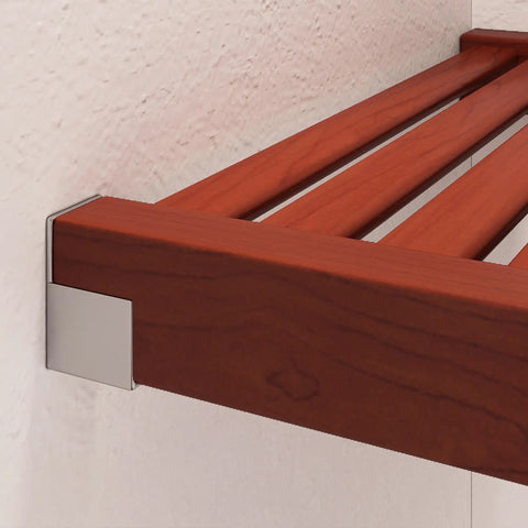 Heavy Duty Hardwood Closet Organizer Rack With Four Smooth Glide Drawers And Sturdy Metal Garment Poles Built To Last Red Mahogany Finish close-up of wooden rack mount.