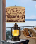 Lantern Table Lamps Set Of 2 With Nightlight And USB Power Outlet, Dark Bronze Finish, Linen Hardback Shade in living room
