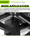 Black industrial machinery part showcasing precision components and versatile application for various tools and electronics.