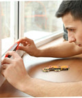 Man installing Heavy Duty Steel Roller Pulleys For Sliding Doors And Windows, Low Noise, Easy To Install.