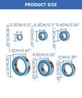 Diagram of 21 Pcs Beefy Heavy Duty Silver Blue RC Bearing Kit Rustproof Steel Sealed Ball Bearings For Traxxas Slash Stampede 4x4