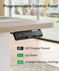 Dope Ergonomic L Shaped Standing Desk Adjustable Height Electric Sit Stand Corner Computer Workstation Smooth Preset Controls showing LED control panel.