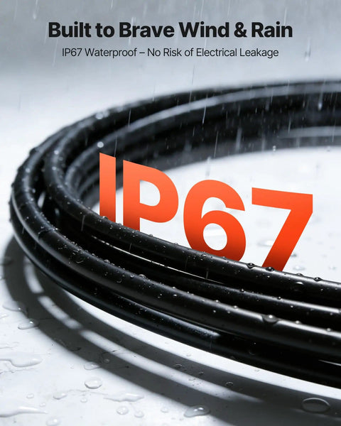 IP67 rated Solar Panel Wire Kit 50 Ft Black And 50 Ft Red, 10 AWG PV Tinned Copper Extension Cable, Thick XLPE Insulation