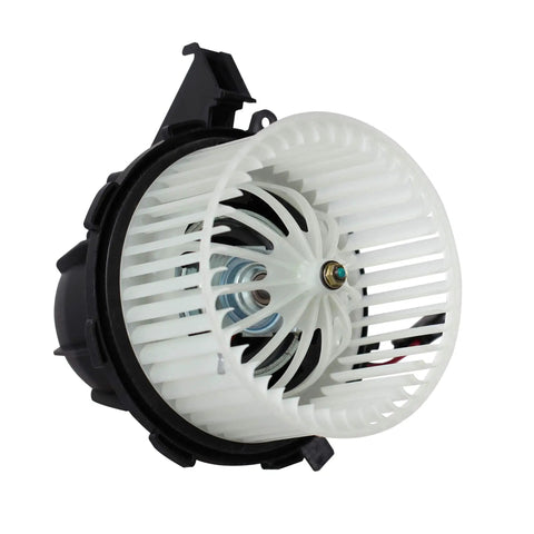 Slick HVAC Heater Blower Motor Assembly With Integrated Fan Cage For Audi A4 A5 Q5 Quattro 2009 To 2016 side view with fan cage