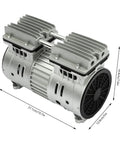Hassle Free Shop Grade Air Compressor Pump Head With Pure Copper Motor Twin Cylinder 3Hp close-up view showcasing copper design and dimensions.