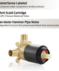 Complete Shower Faucet Set With Rain Shower Head Brushed Nickel Finish Anti Scald Pressure Balance Valve Trim Included