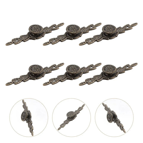 Old School Antique Style Zinc Alloy Cabinet Handles 6 Pack Medium Large Single Hole Drawer Pulls Vintage Bronze Finish