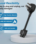 Road Trip Ready Nema 14 To 50 Ev Charger Adapter For Tesla Gen 2 with flexible black build, easy plug design, and durable material.