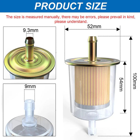 Product dimensions for 4 Pack 5 By 16 Inch Inline Fuel Filter Kit With 8 Hose Clamps For Motorcycles Cars And Trucks Built With Beefy Brass End Caps And Orange Interior Filter For Superior Filtration Performance