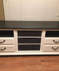Chalk Furniture Paint For Cabinets And Furniture In Midnight Black, 32 Fl Oz, Pack Of 1 applied to a dresser top.