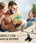 Hands Free Magnifier Station With 2.5X Glass Lens Dual Adjustable Alligator Clips On 4 Way Swivels Heavy Base for crafting gift.
