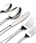 40 Piece Heavy Duty Stainless Steel Flatware Set For 8 Includes Steak Knife, Dinner Forks, Salad Forks, Dinner Spoons, And Teaspoons