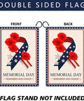 Memorial Day Garden Flag 12x18 Inch Double Sided Outdoor Patriot Flag Remembers And Honors Vets For 4th Of July Stars And Stripes Poppy Ribbon