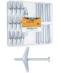 Heavy Duty Quarter Inch Toggle Bolts For Drywall Kit, 14 Pack Metal Drywall Anchors With Screws in clear plastic box, rustproof galvanized